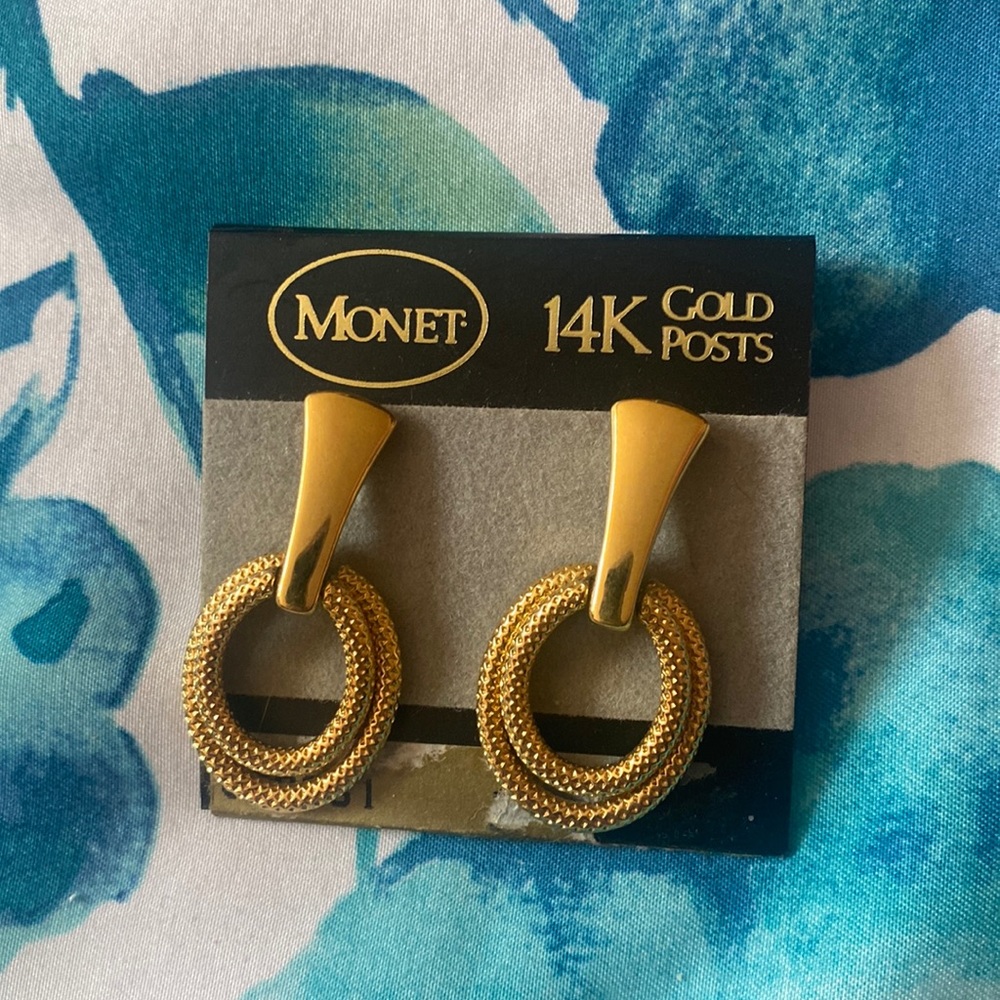 Monet 14K gold posts
